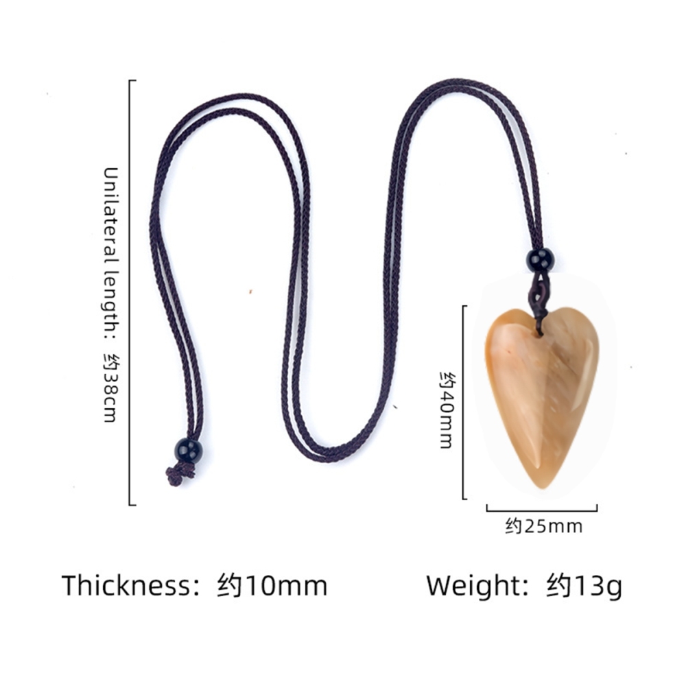 Women Heart Pendant Necklace  Adjustable Rope Chain Healing Chakra Crystal Choker Jewelry