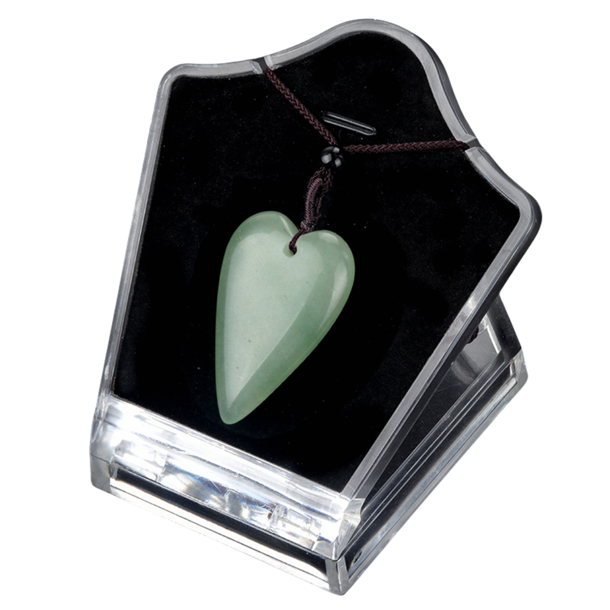 Women Gemstone Heart Pendant Necklace  Adjustable Rope Chain Healing Chakra Crystal Choker Jewelry