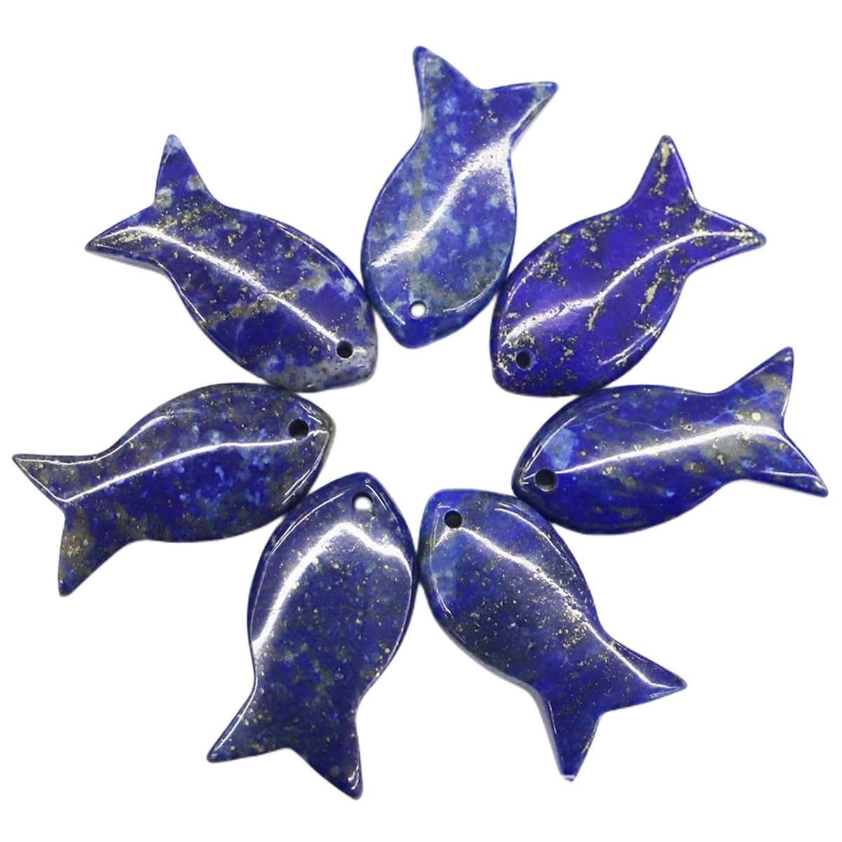 Gemstone Fish Pendant Woven Keychain