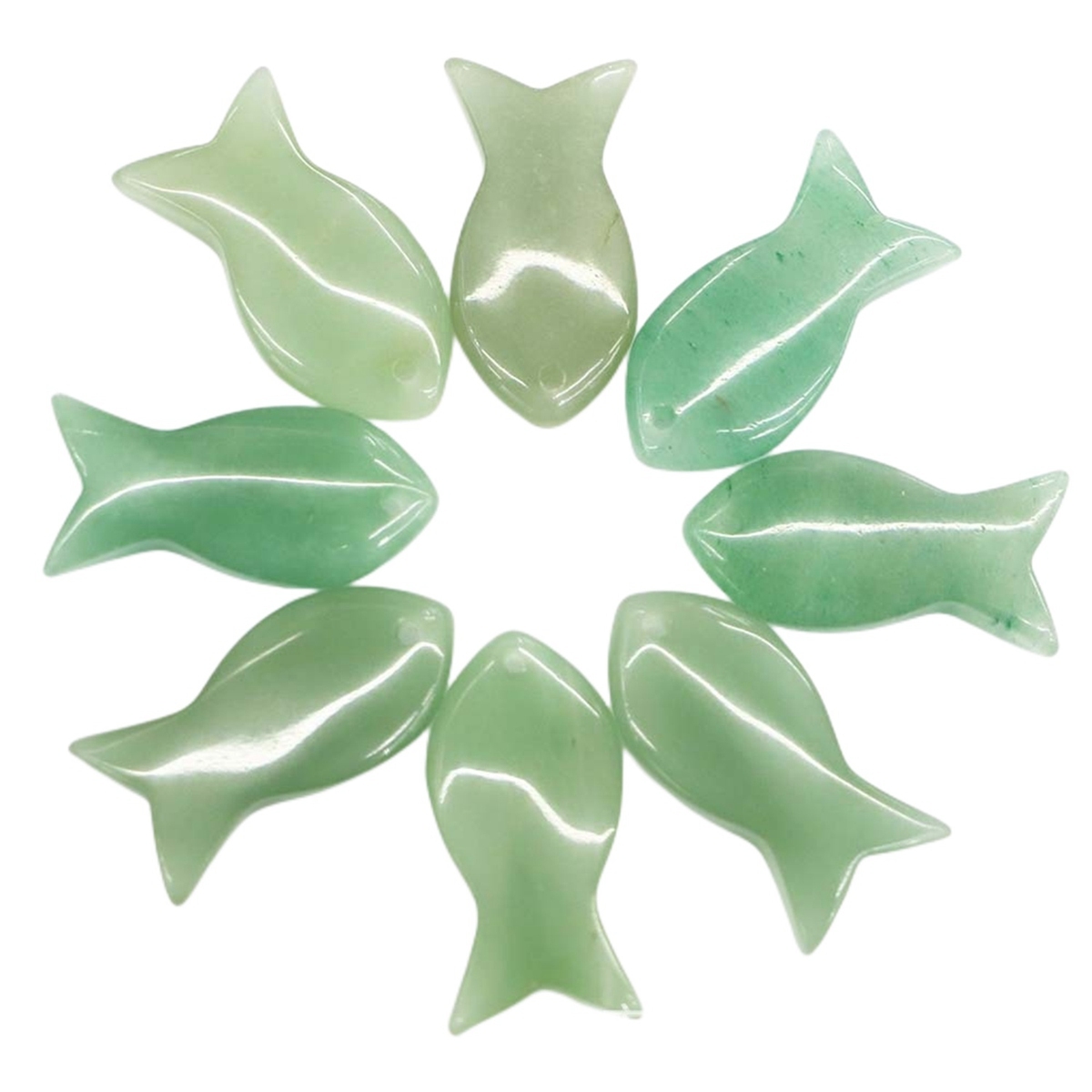 Gemstone Fish Pendant Woven Keychain