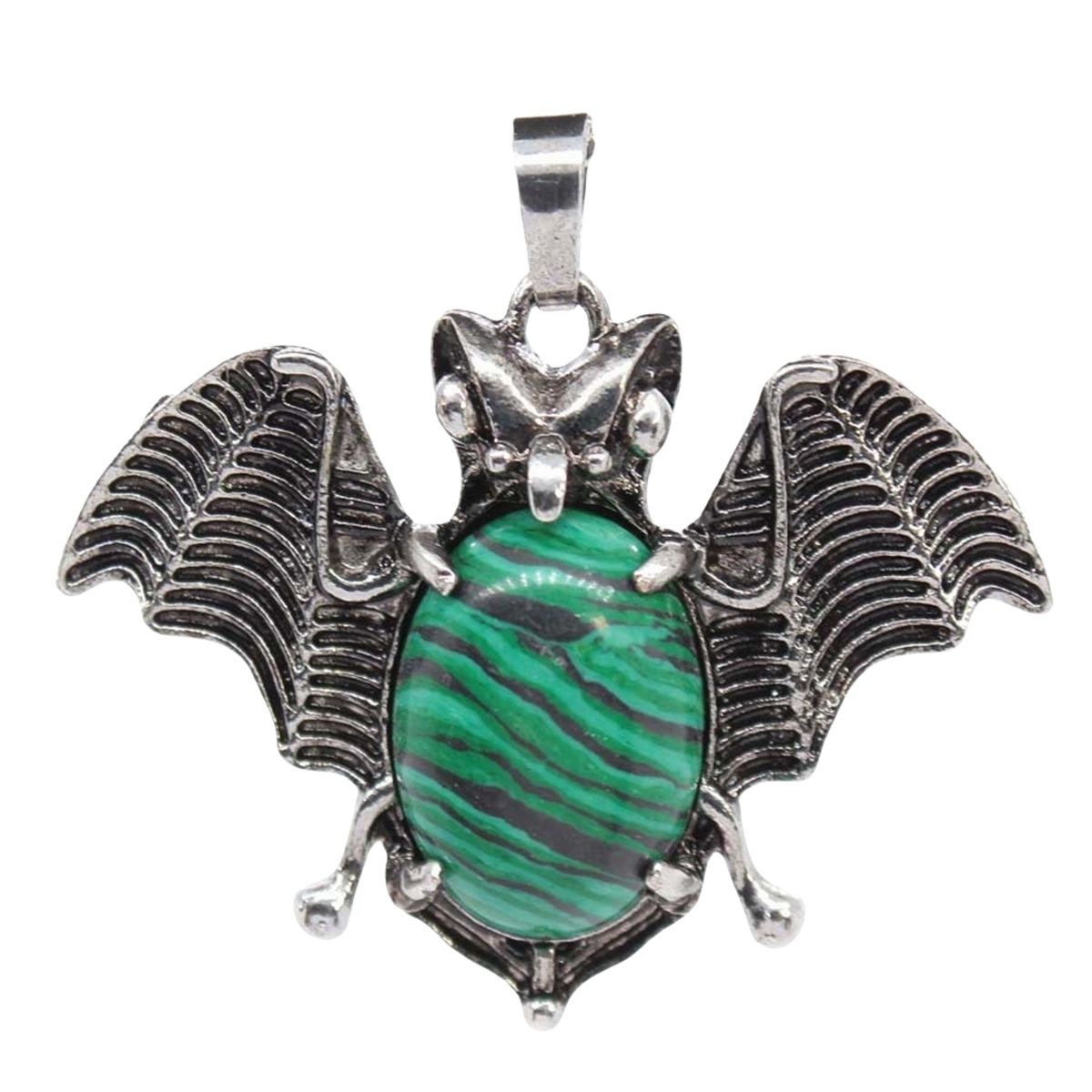 Gemstone 13X18mm Cabs Antique Silver Alloy Antique Silver Alloy Bat Pendant for DIY Making Jewelry