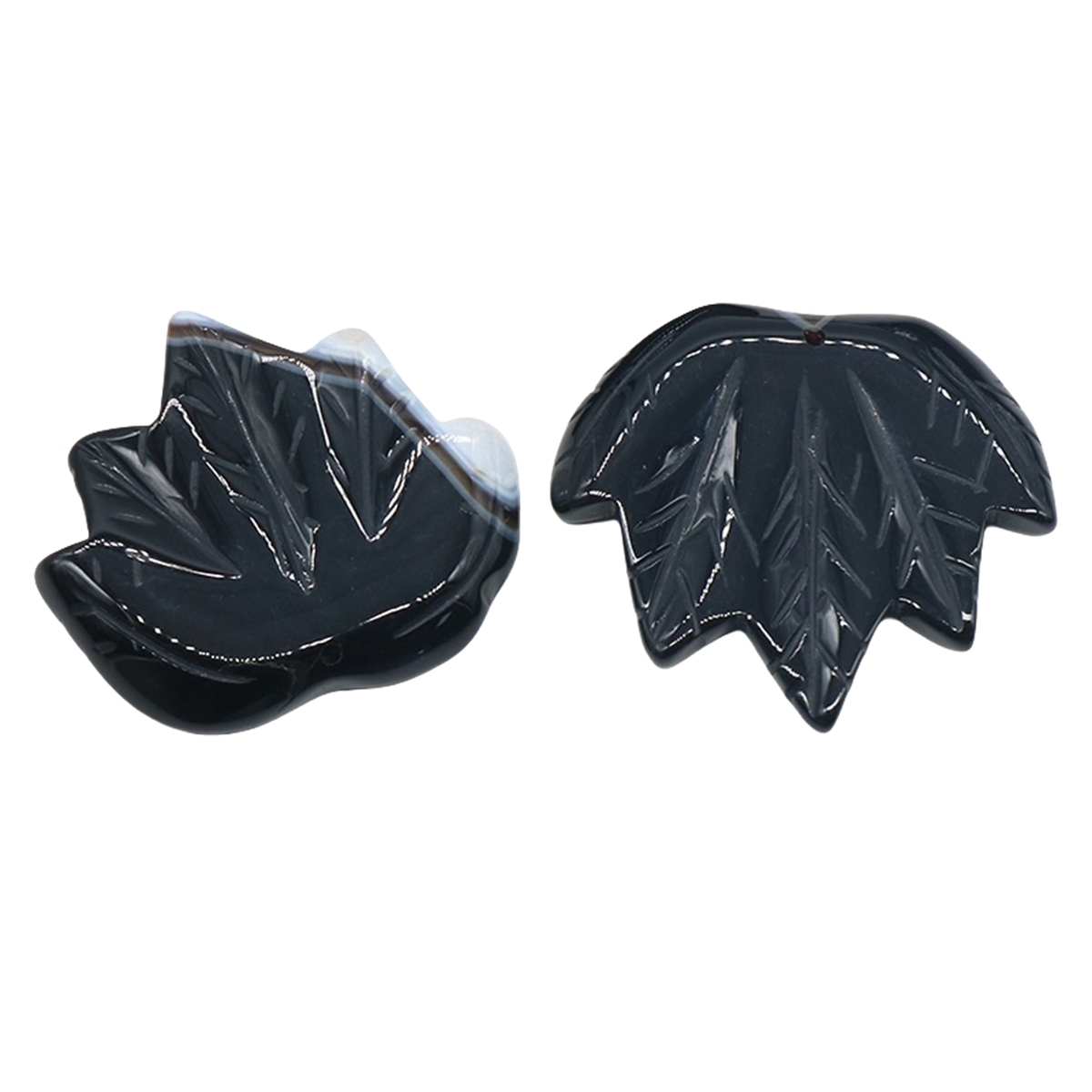 Gemstone (43x50mm) Maple Leaf Pendant for Making Jewelry Handmade Craved