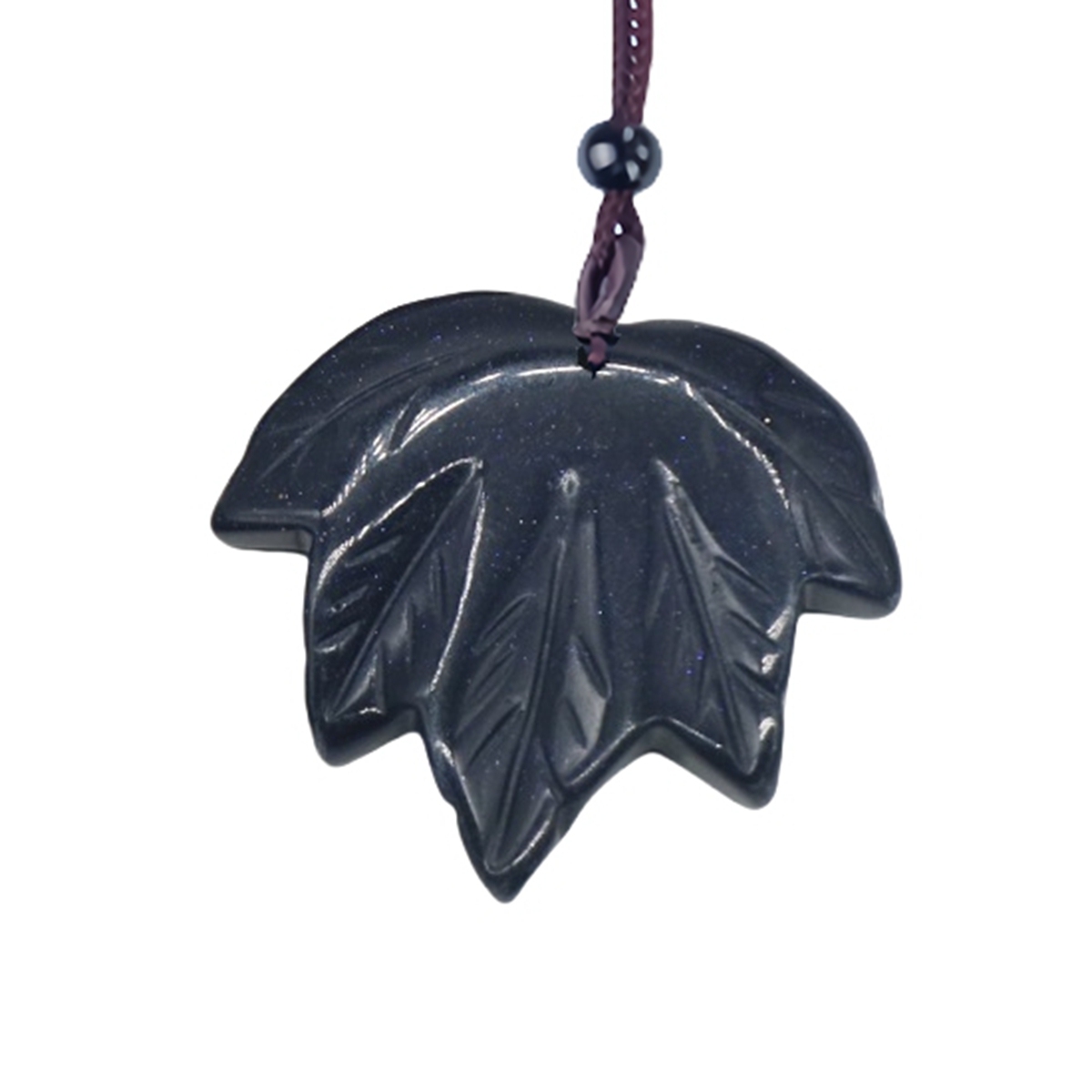 Gemstone (43x50mm) Maple Leaf Pendant for Making Jewelry Handmade Craved