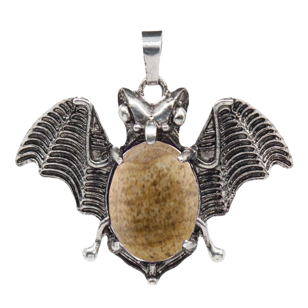 Gemstone 13X18mm Cabs Antique Silver Alloy Antique Silver Alloy Bat Pendant for DIY Making Jewelry