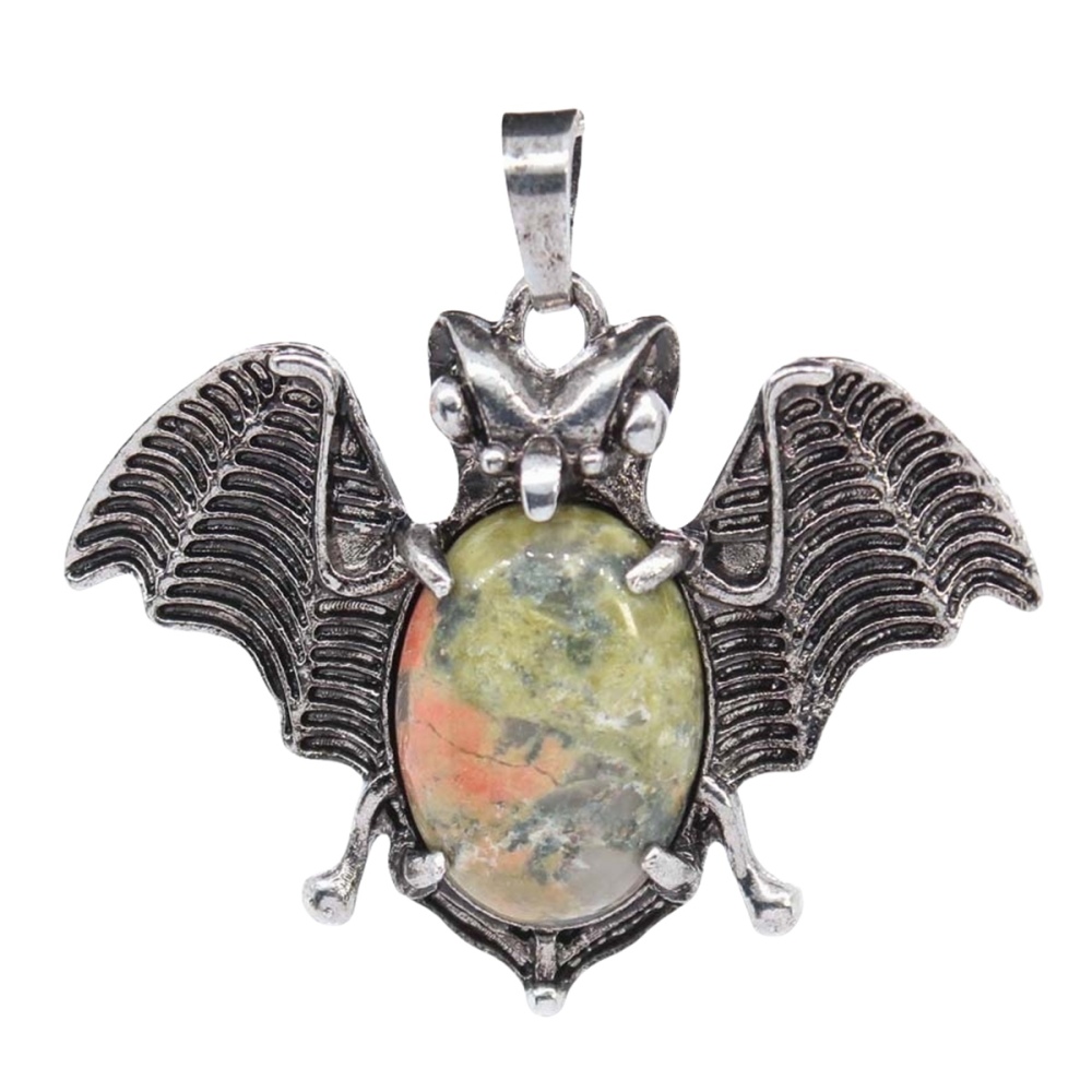 Gemstone 13X18mm Cabs Antique Silver Alloy Antique Silver Alloy Bat Pendant for DIY Making Jewelry