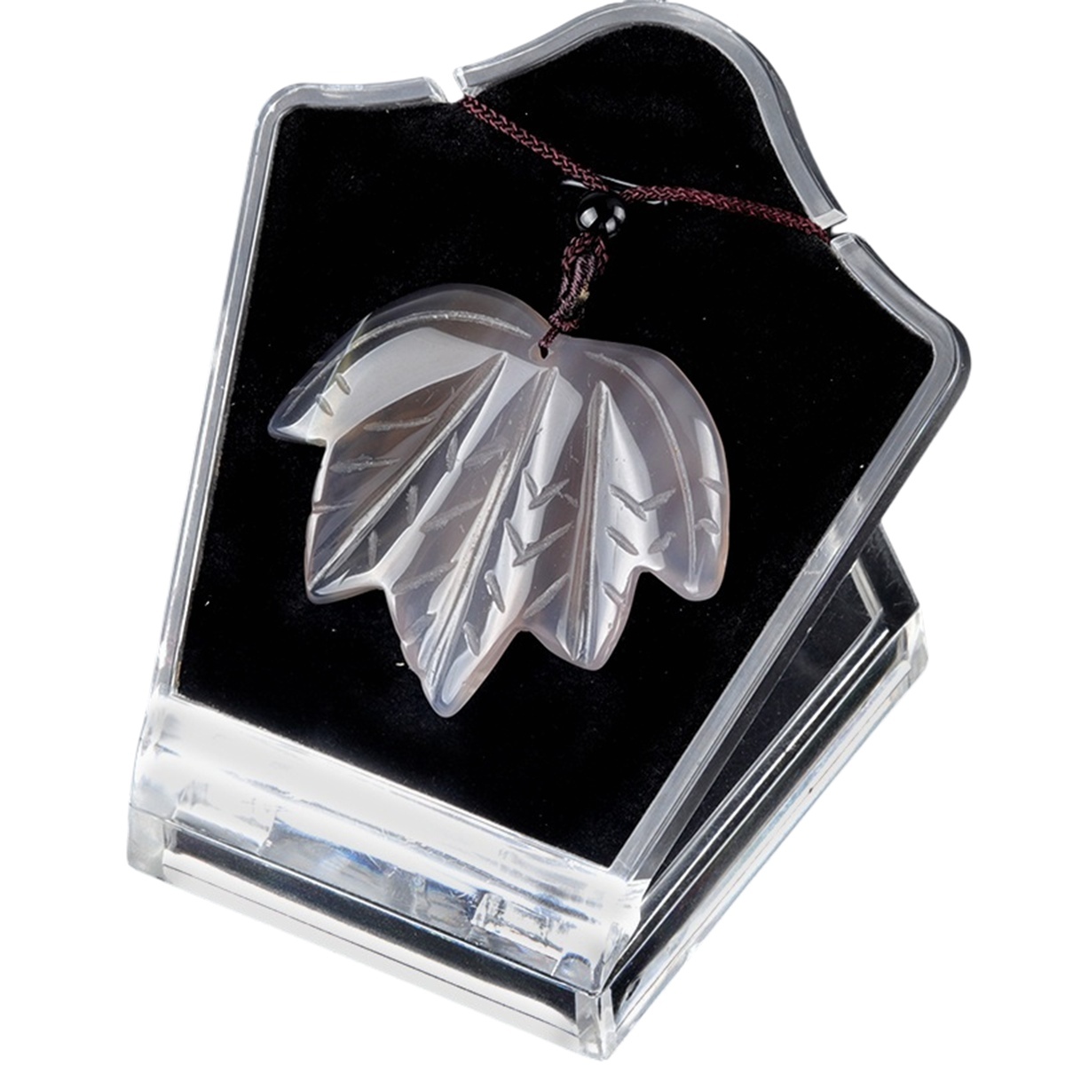 Gemstone (43x50mm) Maple Leaf Pendant for Making Jewelry Handmade Craved