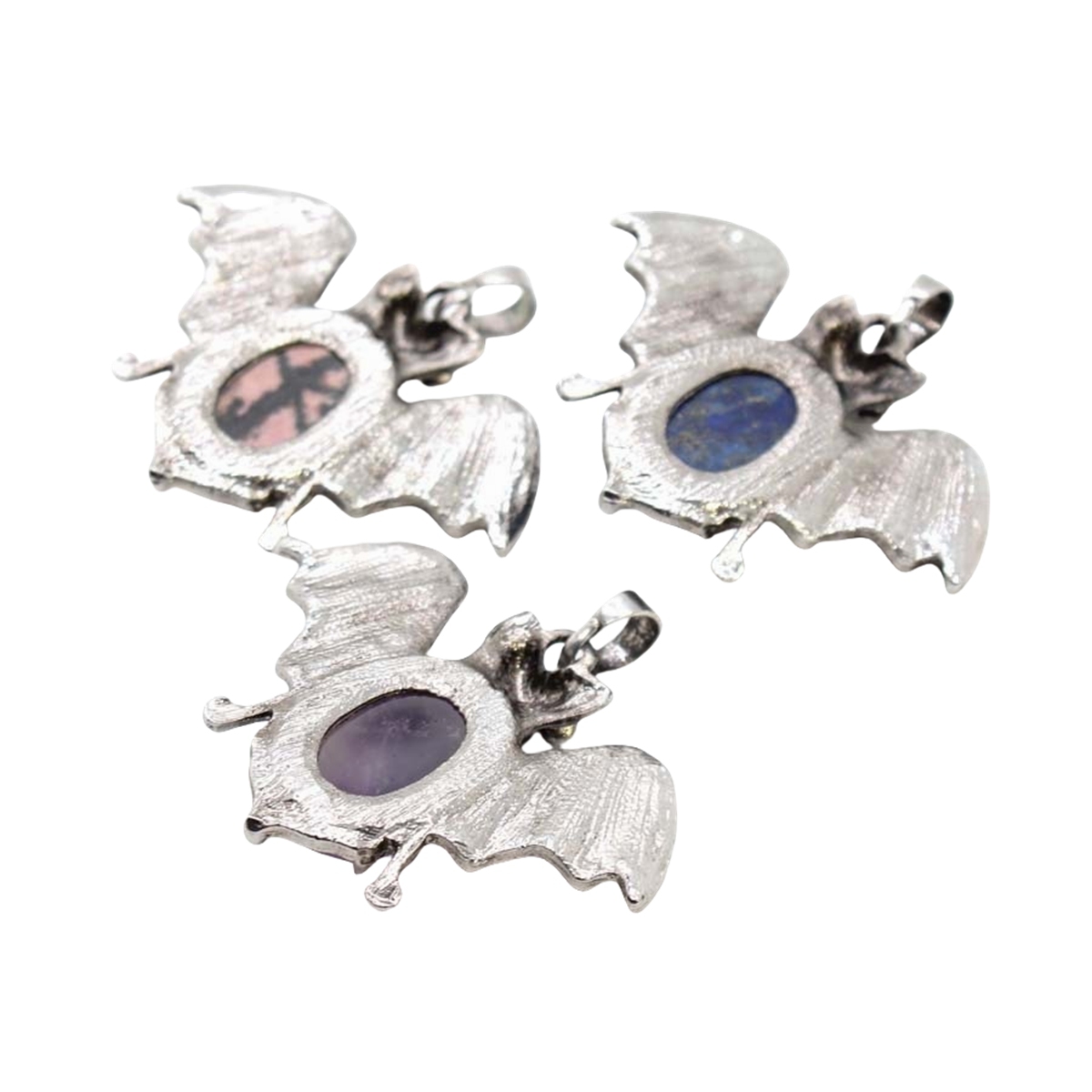Gemstone 13X18mm Cabs Antique Silver Alloy Antique Silver Alloy Bat Pendant for DIY Making Jewelry