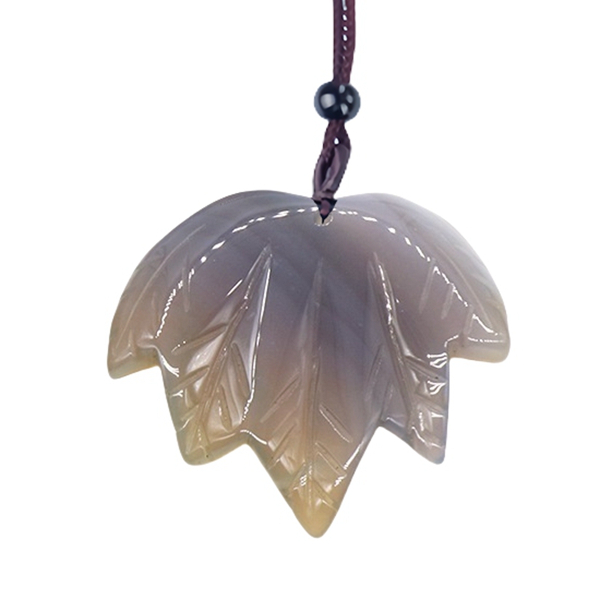Gemstone (43x50mm) Maple Leaf Pendant for Making Jewelry Handmade Craved