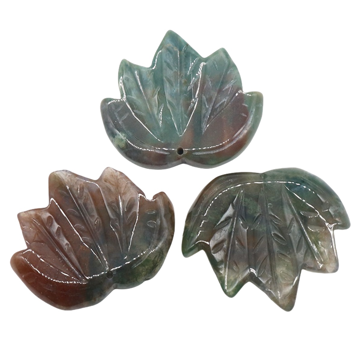 Gemstone (43x50mm) Maple Leaf Pendant for Making Jewelry Handmade Craved