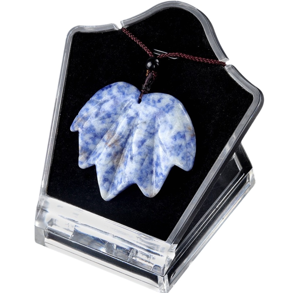 Gemstone (43x50mm) Maple Leaf Pendant for Making Jewelry Handmade Craved