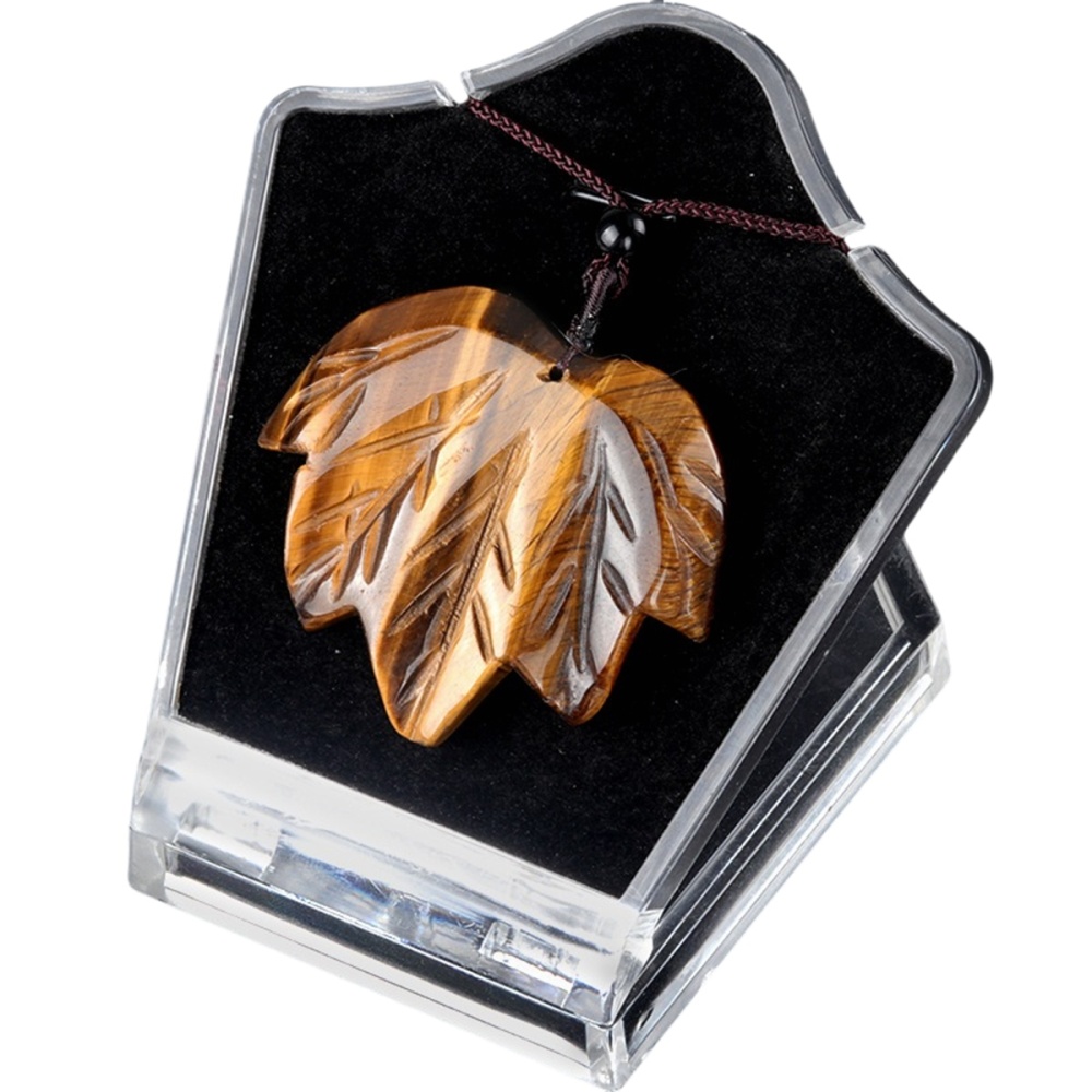 Gemstone (43x50mm) Maple Leaf Pendant for Making Jewelry Handmade Craved