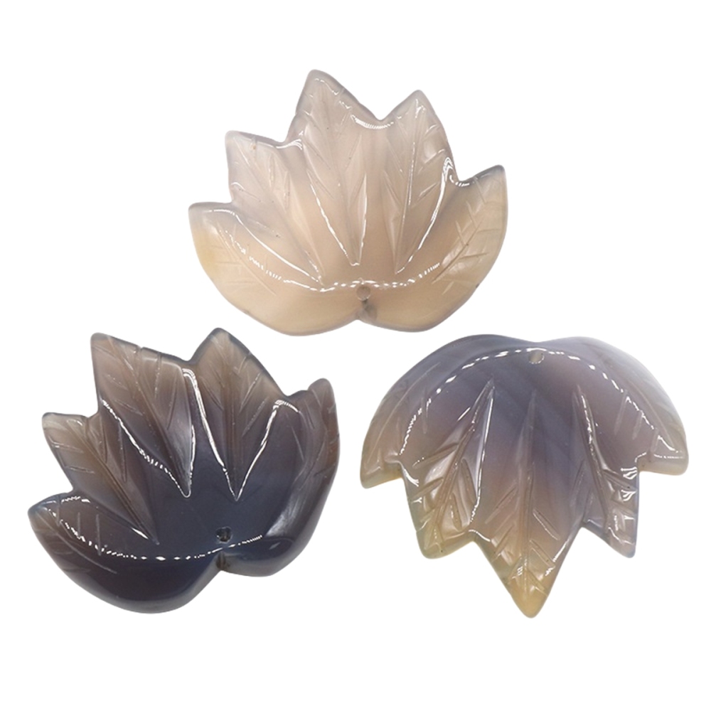Gemstone (43x50mm) Maple Leaf Pendant for Making Jewelry Handmade Craved
