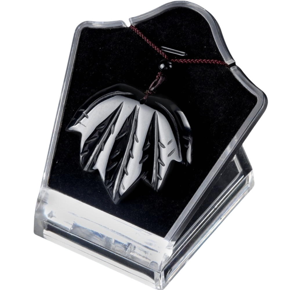 Gemstone (43x50mm) Maple Leaf Pendant for Making Jewelry Handmade Craved