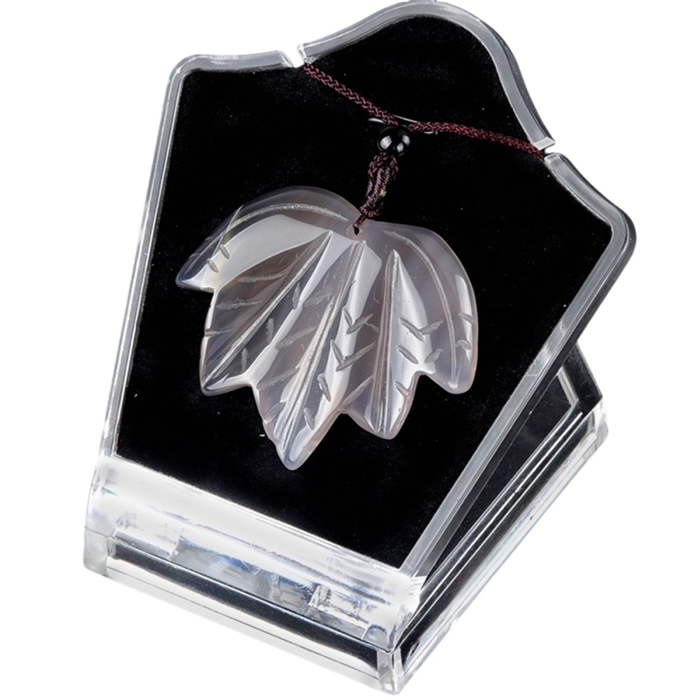 Gemstone (43x50mm) Maple Leaf Pendant for Making Jewelry Handmade Craved