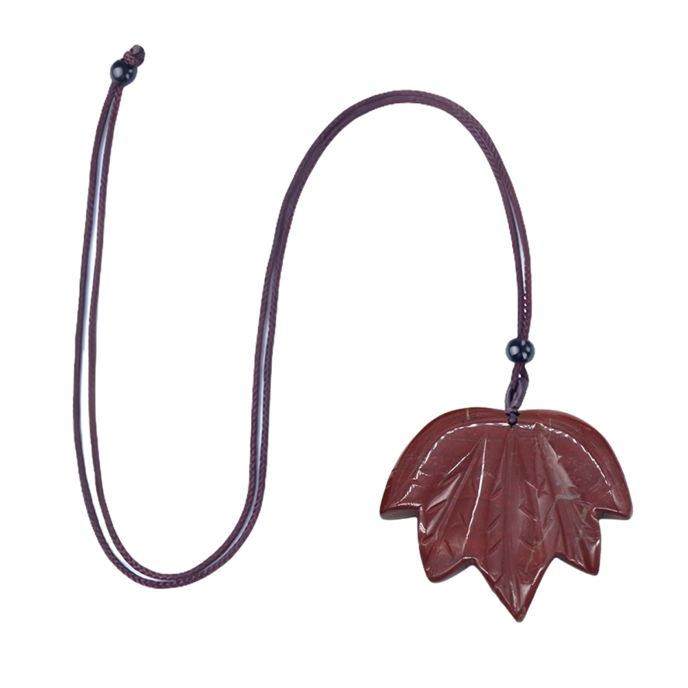 Gemstone (43x50mm) Maple Leaf Pendant for Making Jewelry Handmade Craved