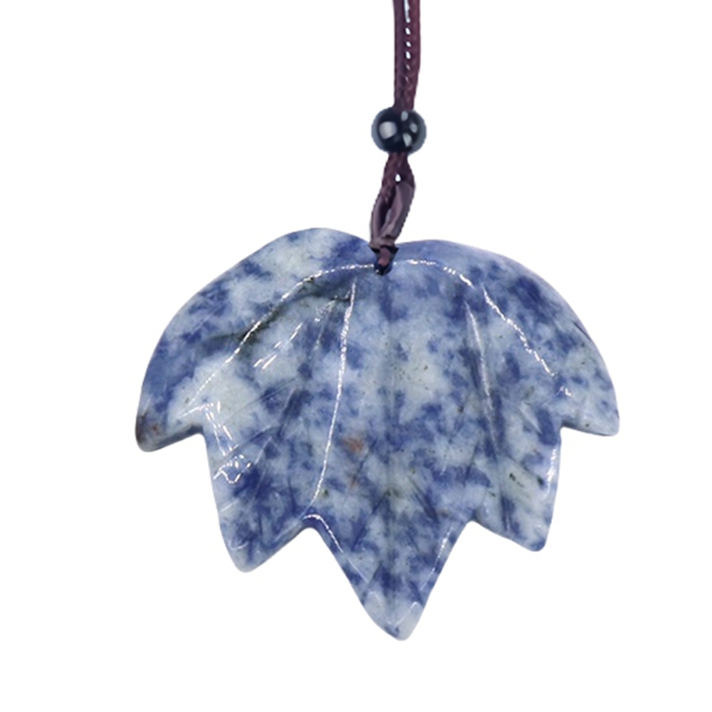 Gemstone (43x50mm) Maple Leaf Pendant for Making Jewelry Handmade Craved