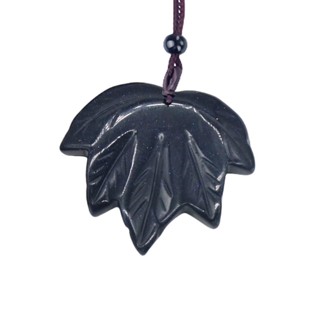 Gemstone (43x50mm) Maple Leaf Pendant for Making Jewelry Handmade Craved