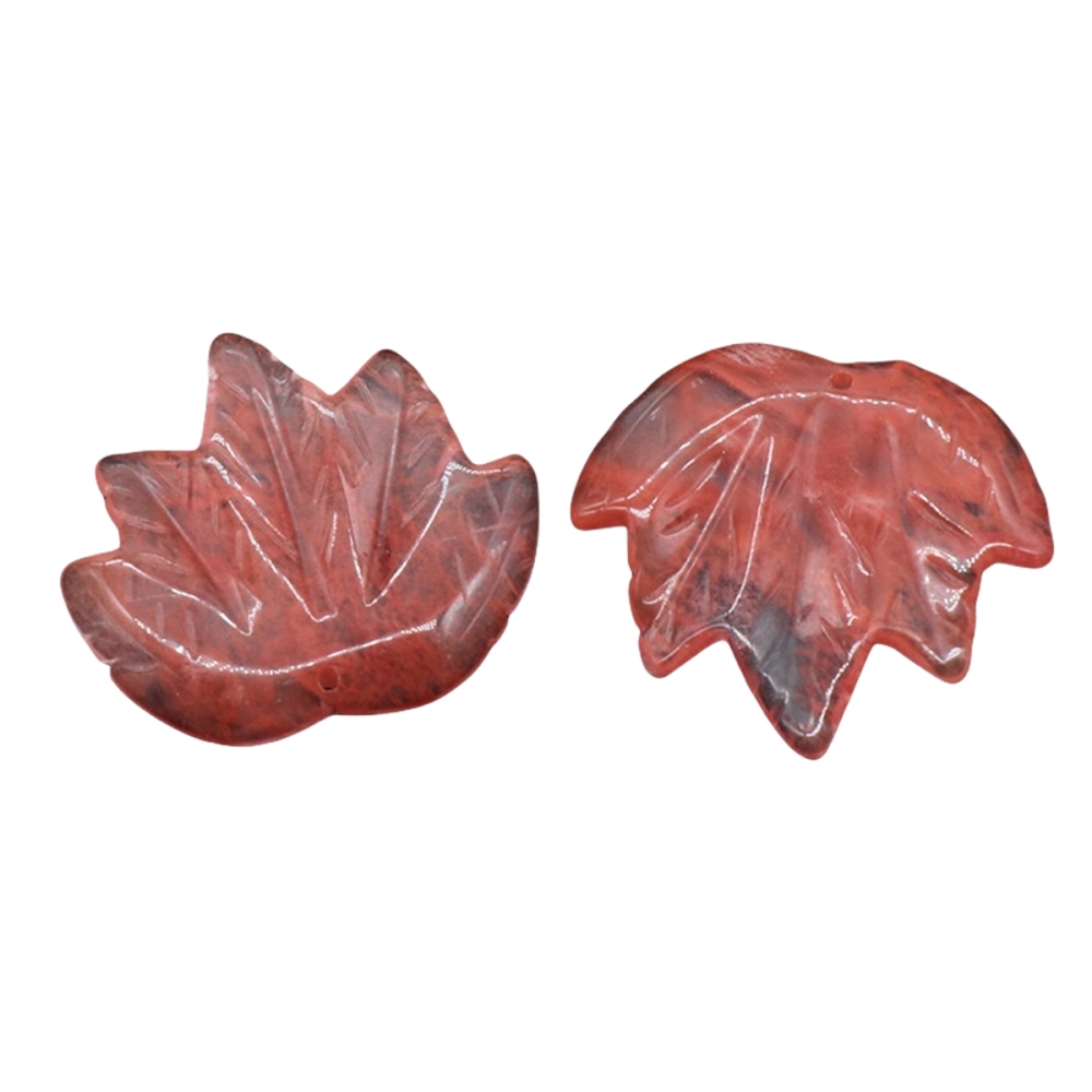 Gemstone (43x50mm) Maple Leaf Pendant for Making Jewelry Handmade Craved