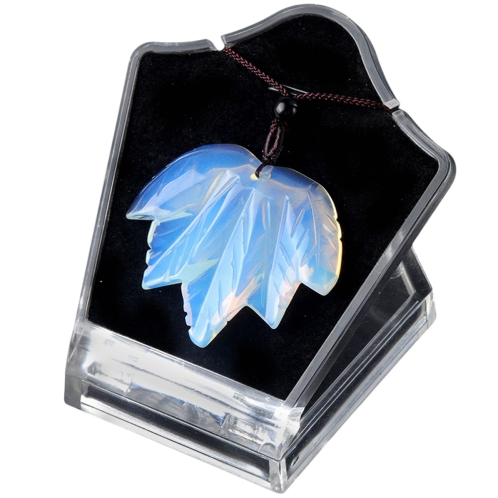 Gemstone (43x50mm) Maple Leaf Pendant for Making Jewelry Handmade Craved