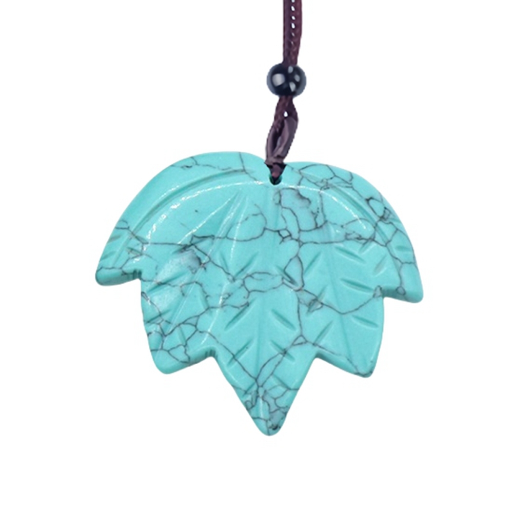 Gemstone (43x50mm) Maple Leaf Pendant for Making Jewelry Handmade Craved