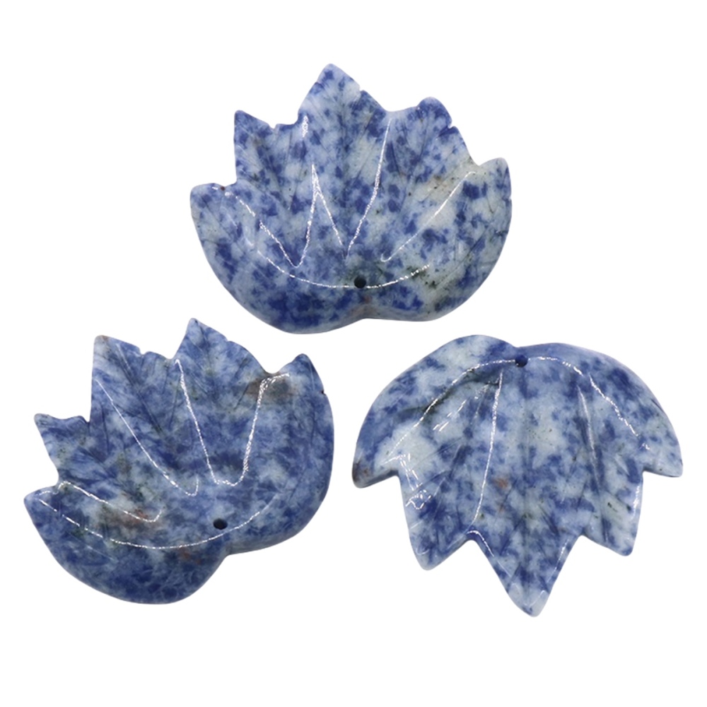 Gemstone (43x50mm) Maple Leaf Pendant for Making Jewelry Handmade Craved