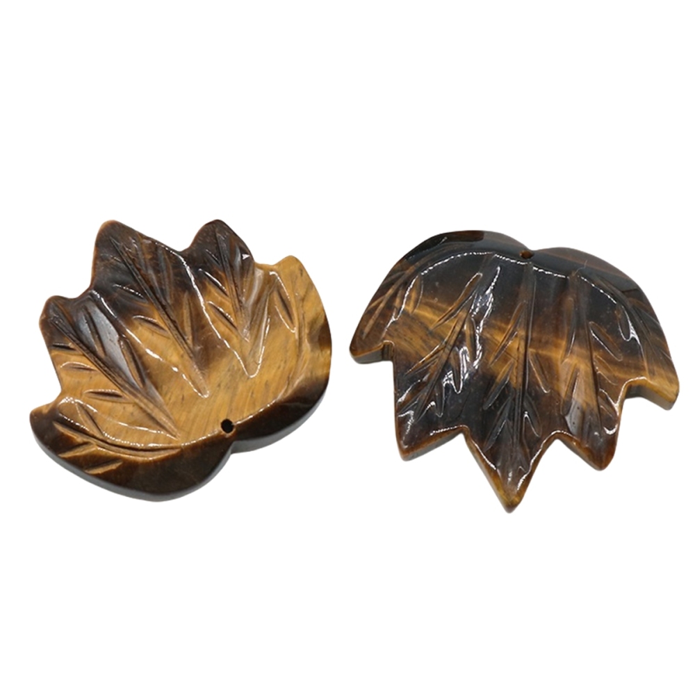 Gemstone (43x50mm) Maple Leaf Pendant for Making Jewelry Handmade Craved