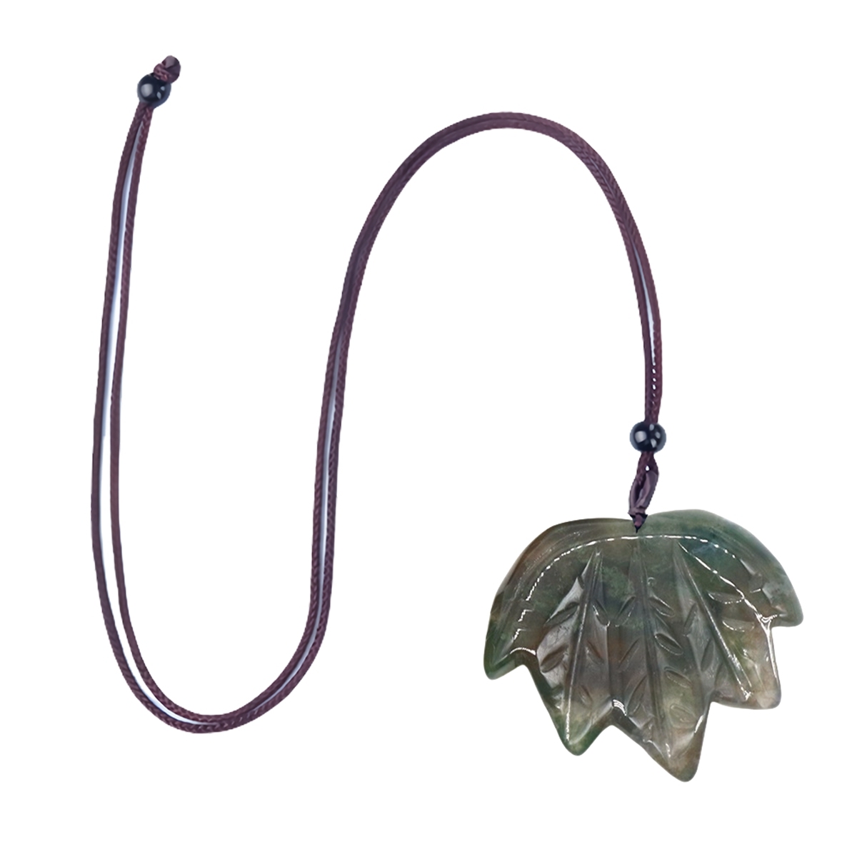 Gemstone (43x50mm) Maple Leaf Pendant for Making Jewelry Handmade Craved