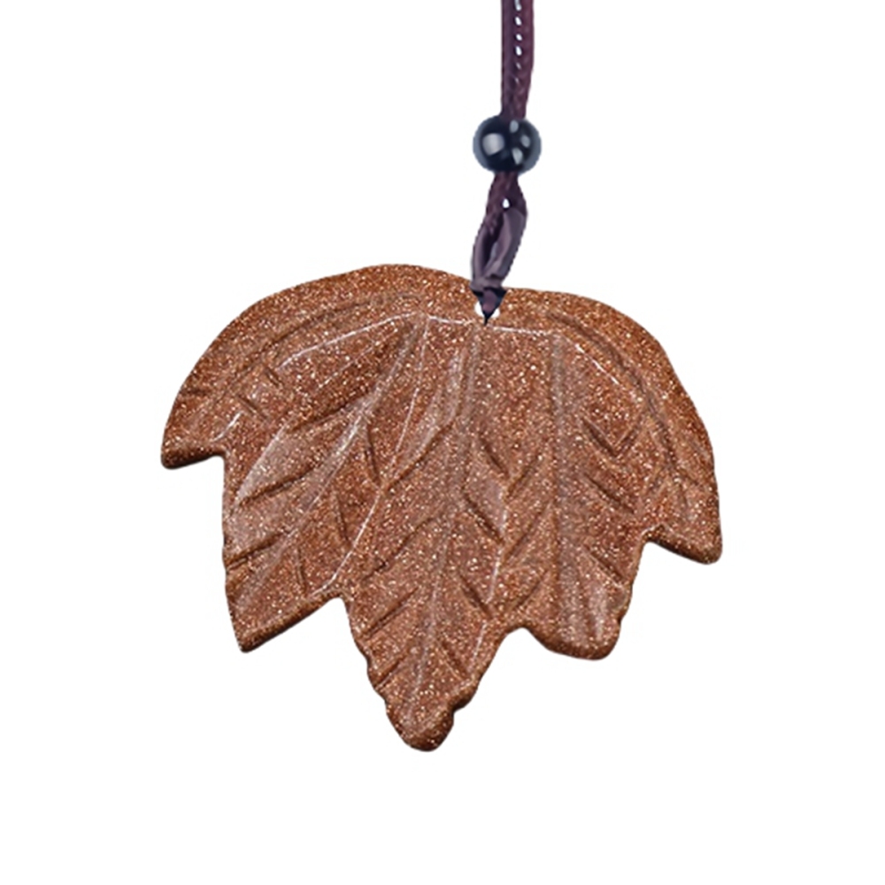 Gemstone (43x50mm) Maple Leaf Pendant for Making Jewelry Handmade Craved