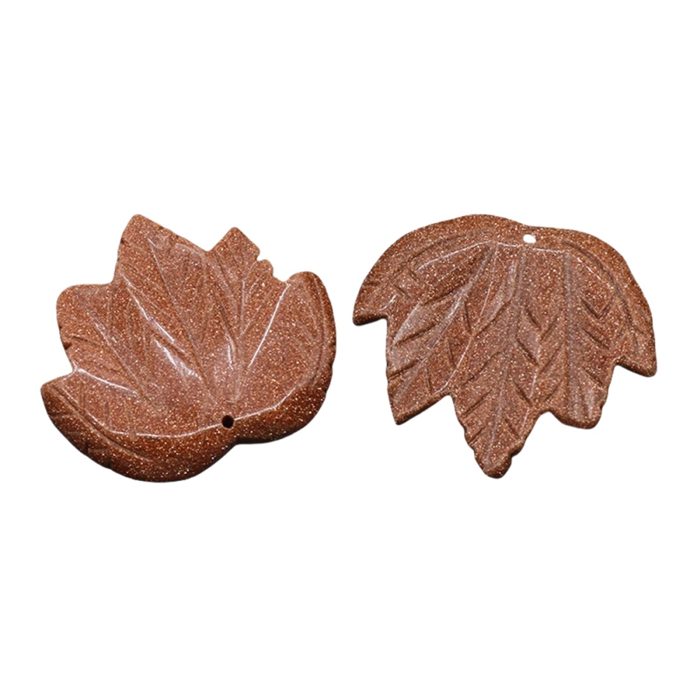 Gemstone (43x50mm) Maple Leaf Pendant for Making Jewelry Handmade Craved