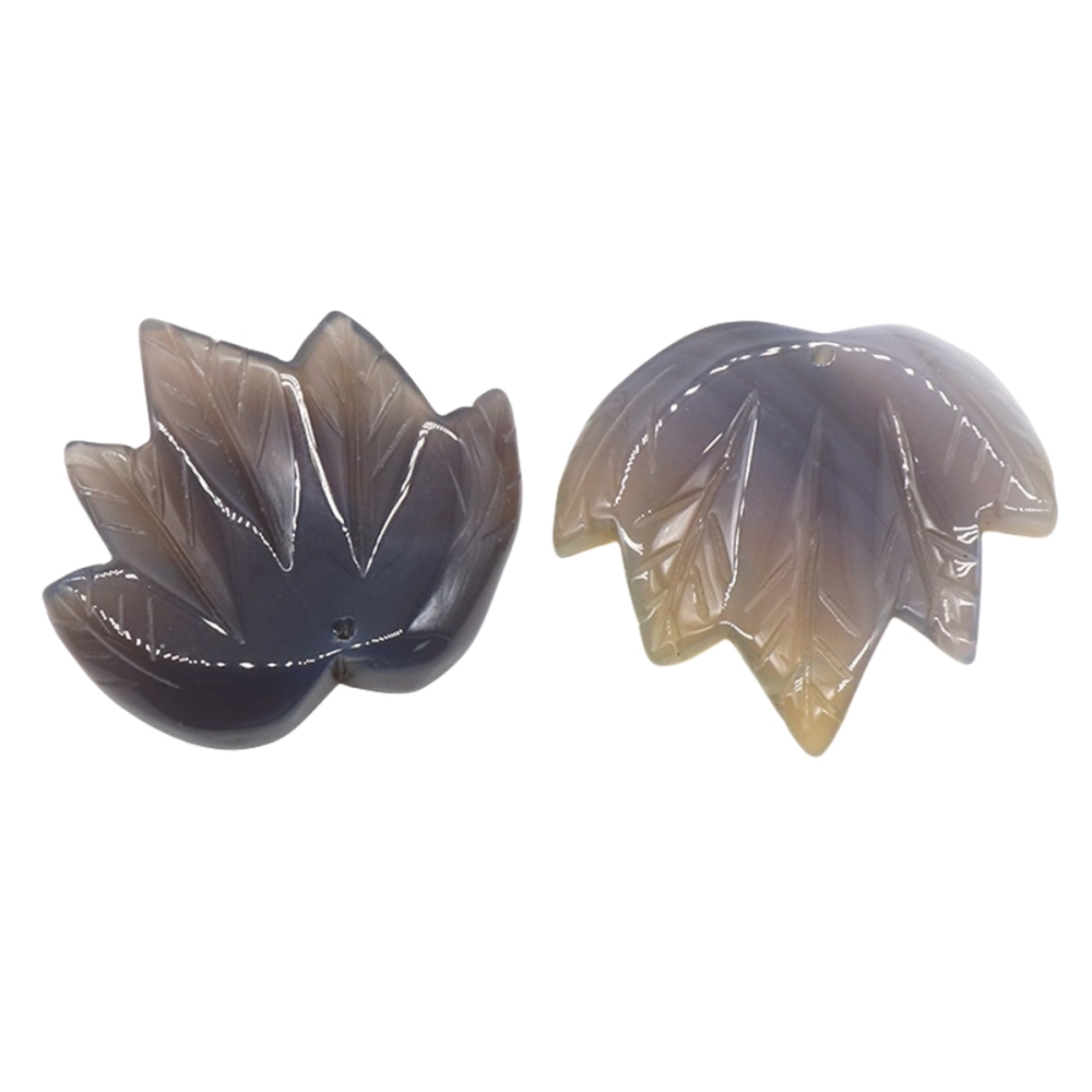Gemstone (43x50mm) Maple Leaf Pendant for Making Jewelry Handmade Craved