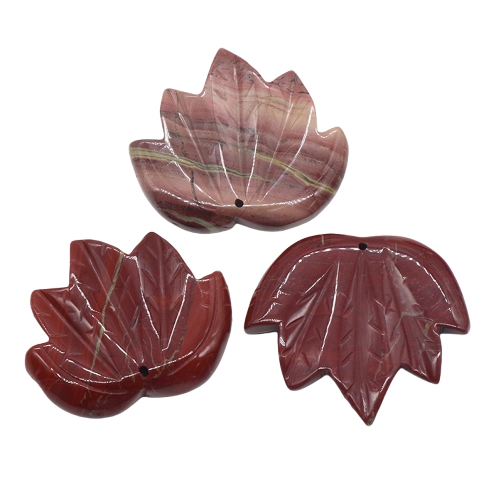 Gemstone (43x50mm) Maple Leaf Pendant for Making Jewelry Handmade Craved