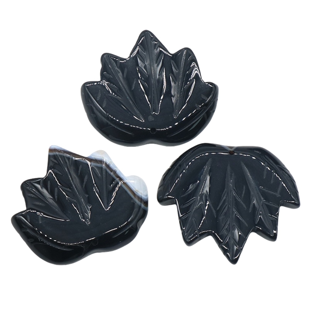 Gemstone (43x50mm) Maple Leaf Pendant for Making Jewelry Handmade Craved