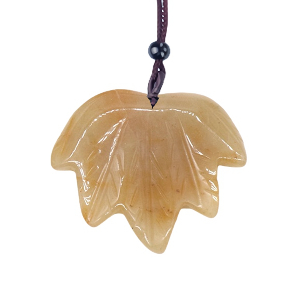 Gemstone (43x50mm) Maple Leaf Pendant for Making Jewelry Handmade Craved