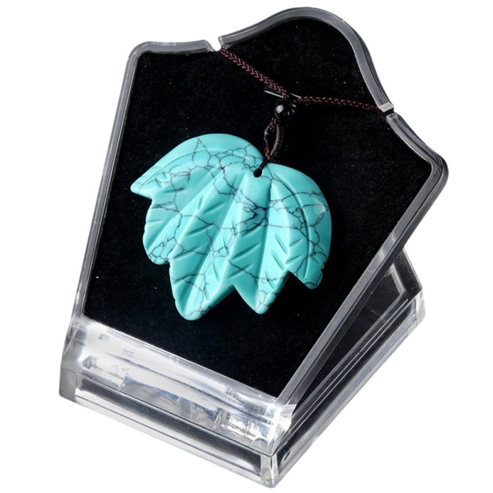 Gemstone (43x50mm) Maple Leaf Pendant for Making Jewelry Handmade Craved
