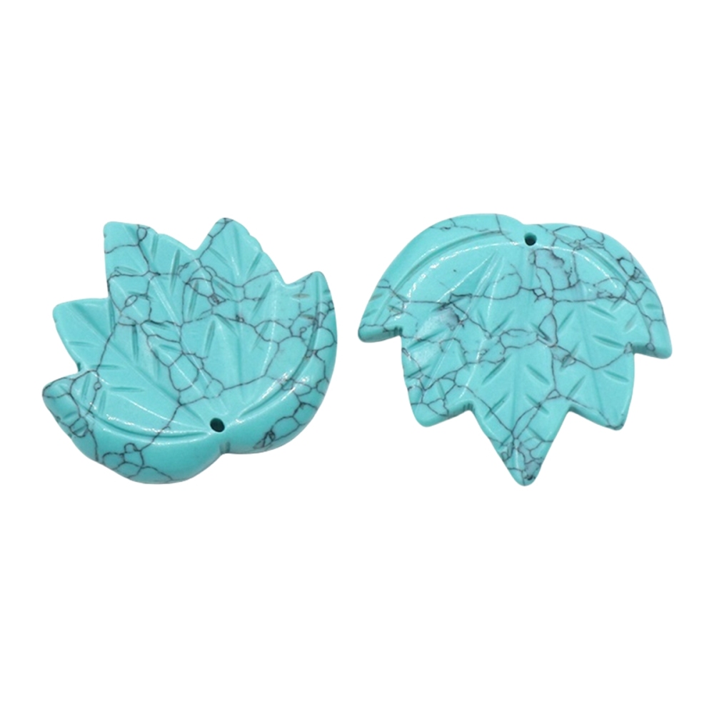 Gemstone (43x50mm) Maple Leaf Pendant for Making Jewelry Handmade Craved