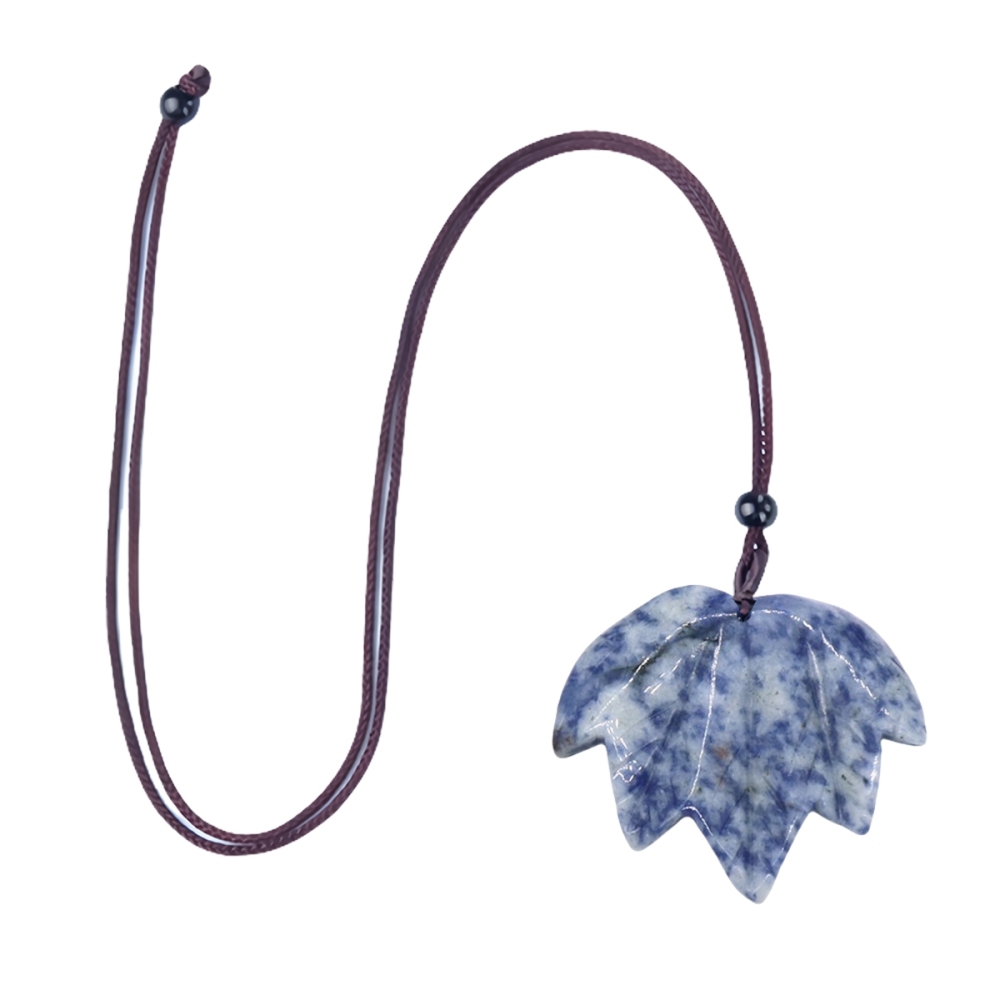 Gemstone (43x50mm) Maple Leaf Pendant for Making Jewelry Handmade Craved