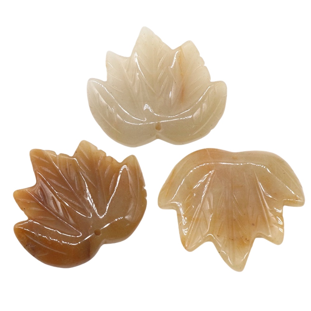 Gemstone (43x50mm) Maple Leaf Pendant for Making Jewelry Handmade Craved