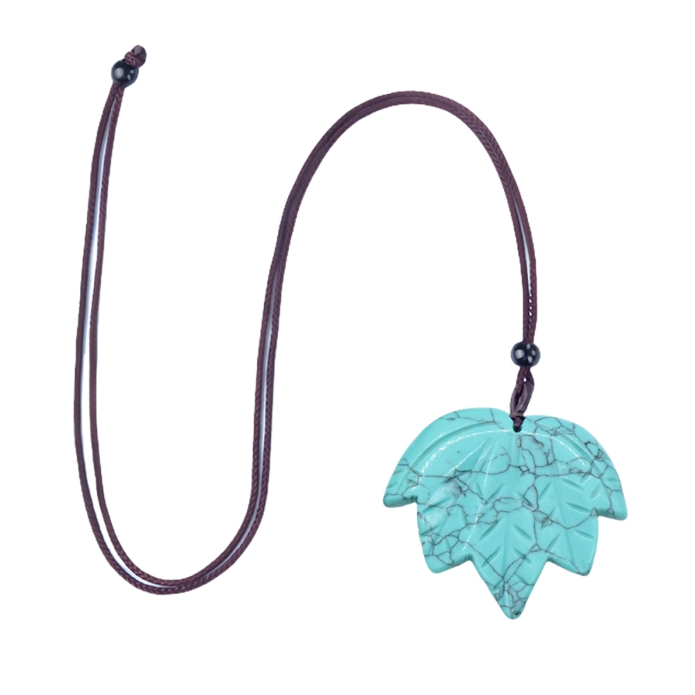 Gemstone (43x50mm) Maple Leaf Pendant for Making Jewelry Handmade Craved