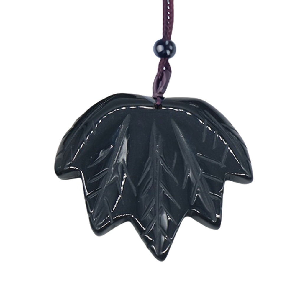 Gemstone (43x50mm) Maple Leaf Pendant for Making Jewelry Handmade Craved