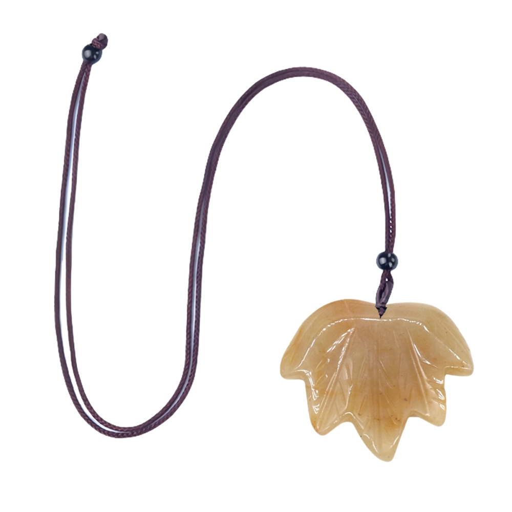 Gemstone (43x50mm) Maple Leaf Pendant for Making Jewelry Handmade Craved