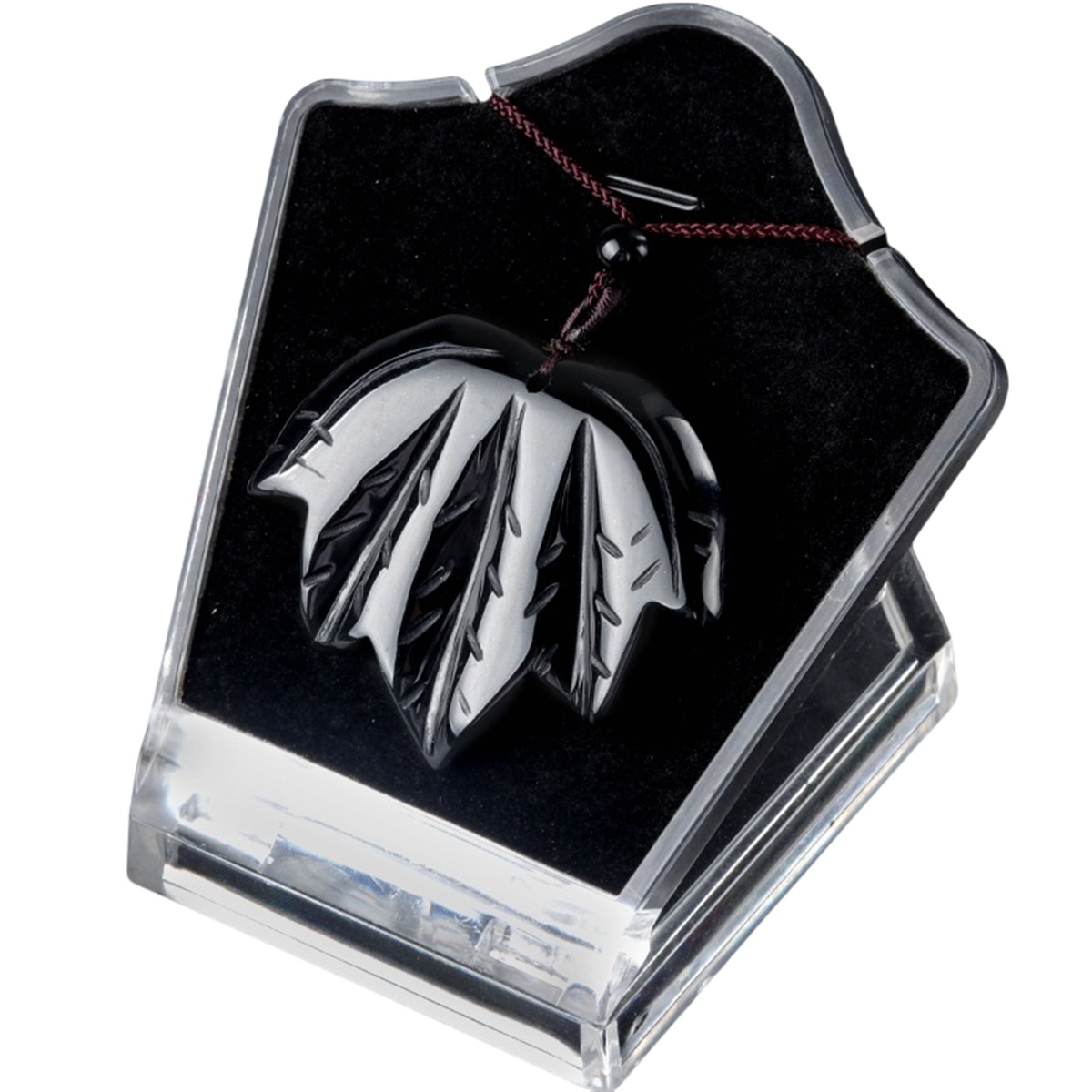 Gemstone (43x50mm) Maple Leaf Pendant for Making Jewelry Handmade Craved