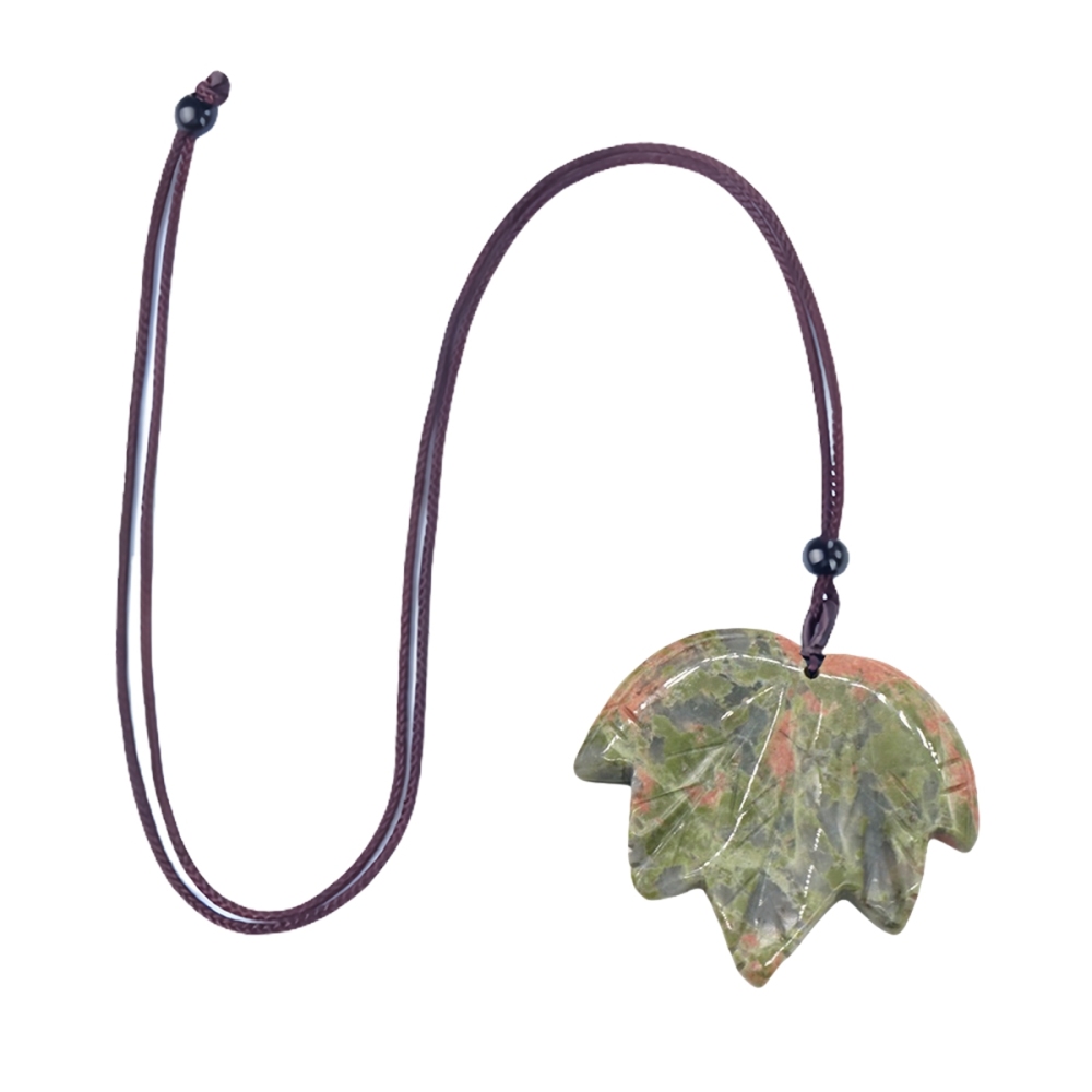 Gemstone (43x50mm) Maple Leaf Pendant for Making Jewelry Handmade Craved