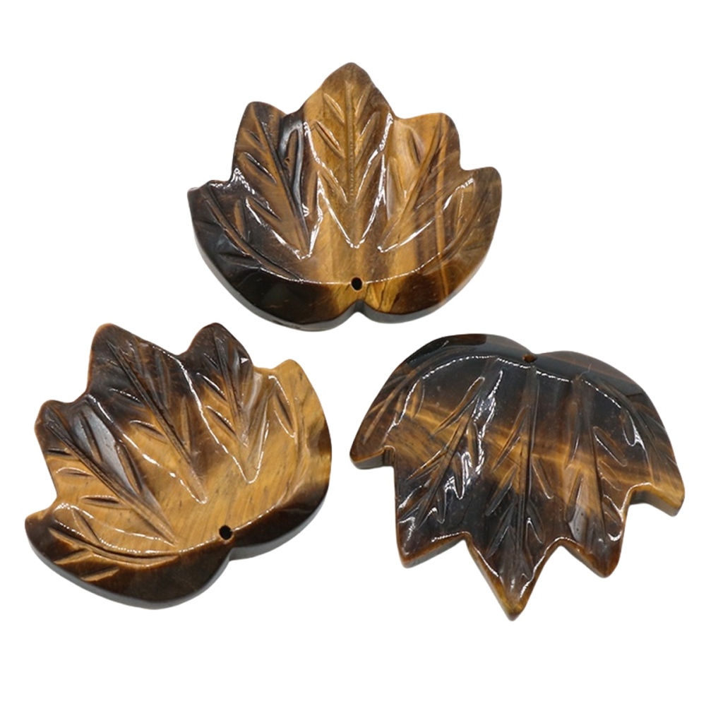 Gemstone (43x50mm) Maple Leaf Pendant for Making Jewelry Handmade Craved