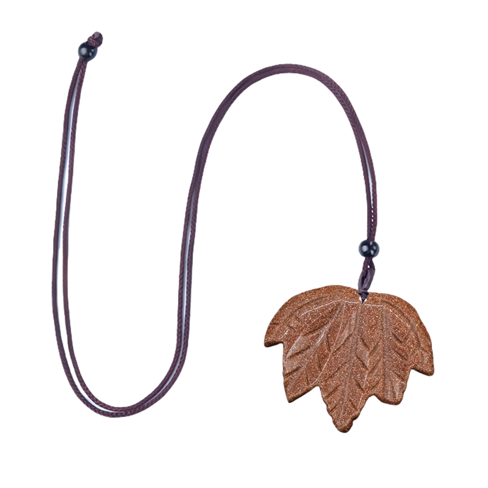 Gemstone (43x50mm) Maple Leaf Pendant for Making Jewelry Handmade Craved