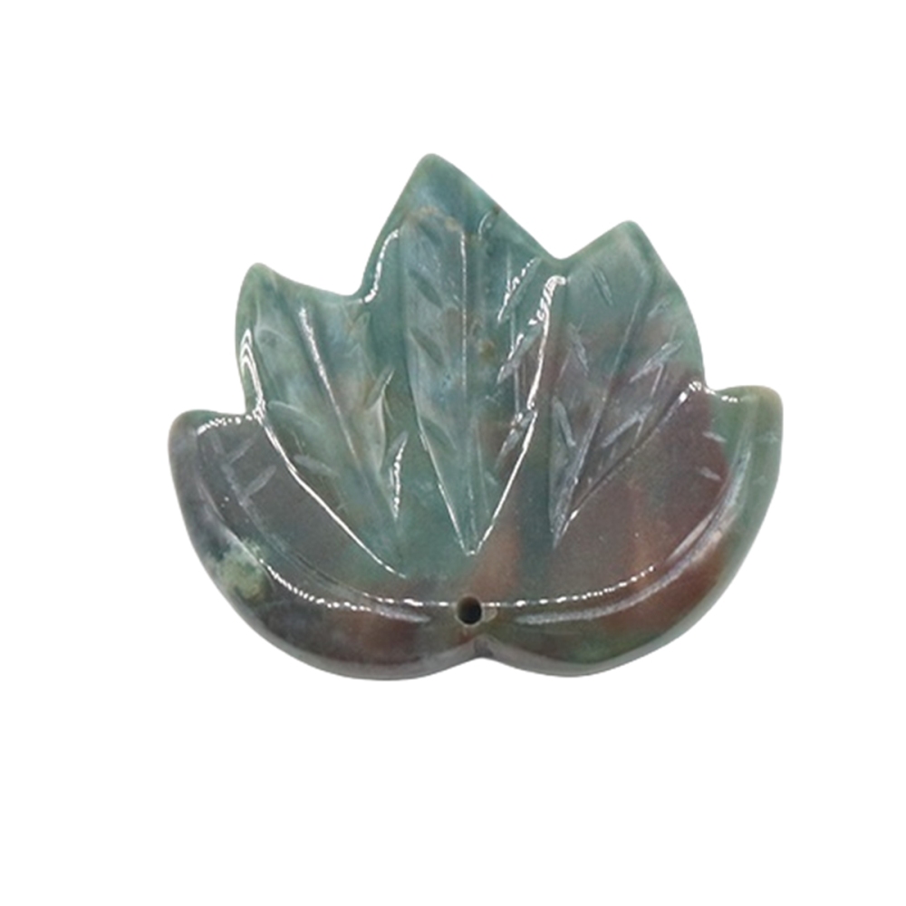 Gemstone (43x50mm) Maple Leaf Pendant for Making Jewelry Handmade Craved