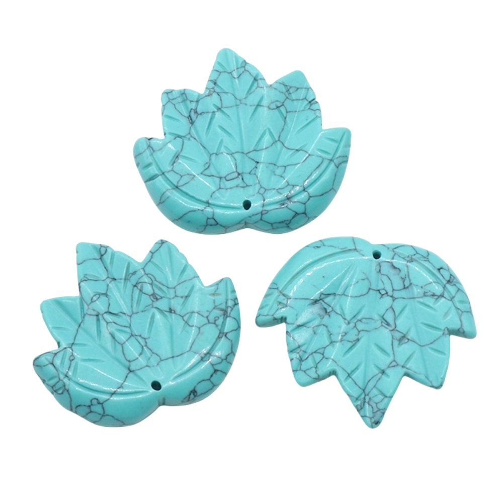 Gemstone (43x50mm) Maple Leaf Pendant for Making Jewelry Handmade Craved
