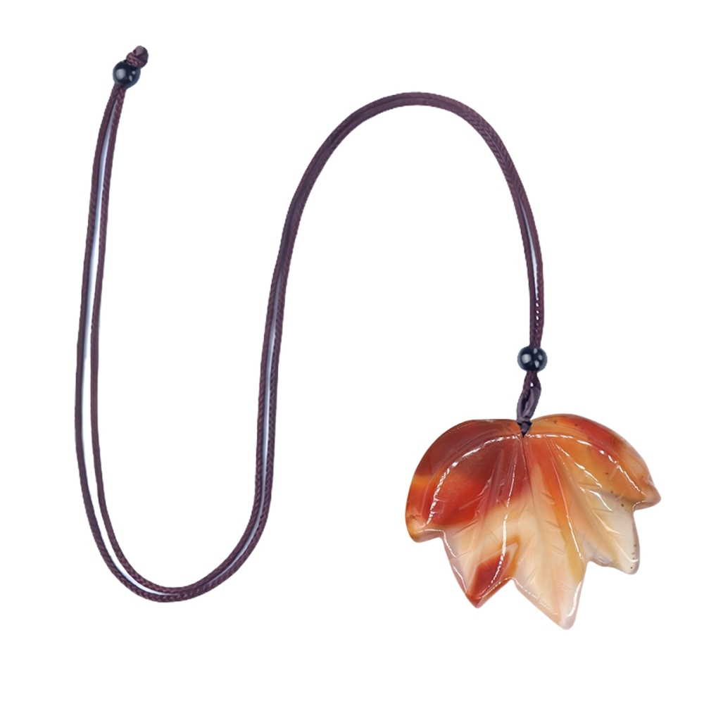 Gemstone (43x50mm) Maple Leaf Pendant for Making Jewelry Handmade Craved