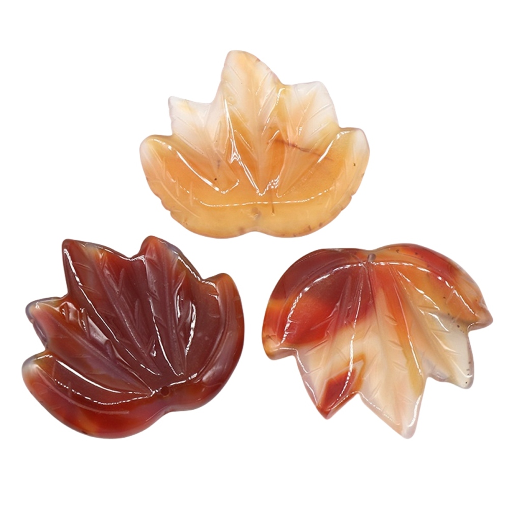 Gemstone (43x50mm) Maple Leaf Pendant for Making Jewelry Handmade Craved