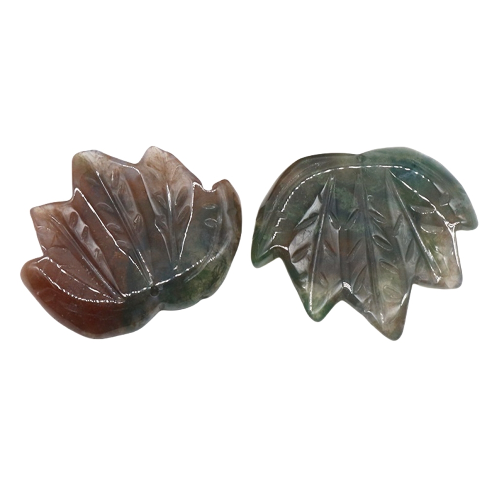 Gemstone (43x50mm) Maple Leaf Pendant for Making Jewelry Handmade Craved
