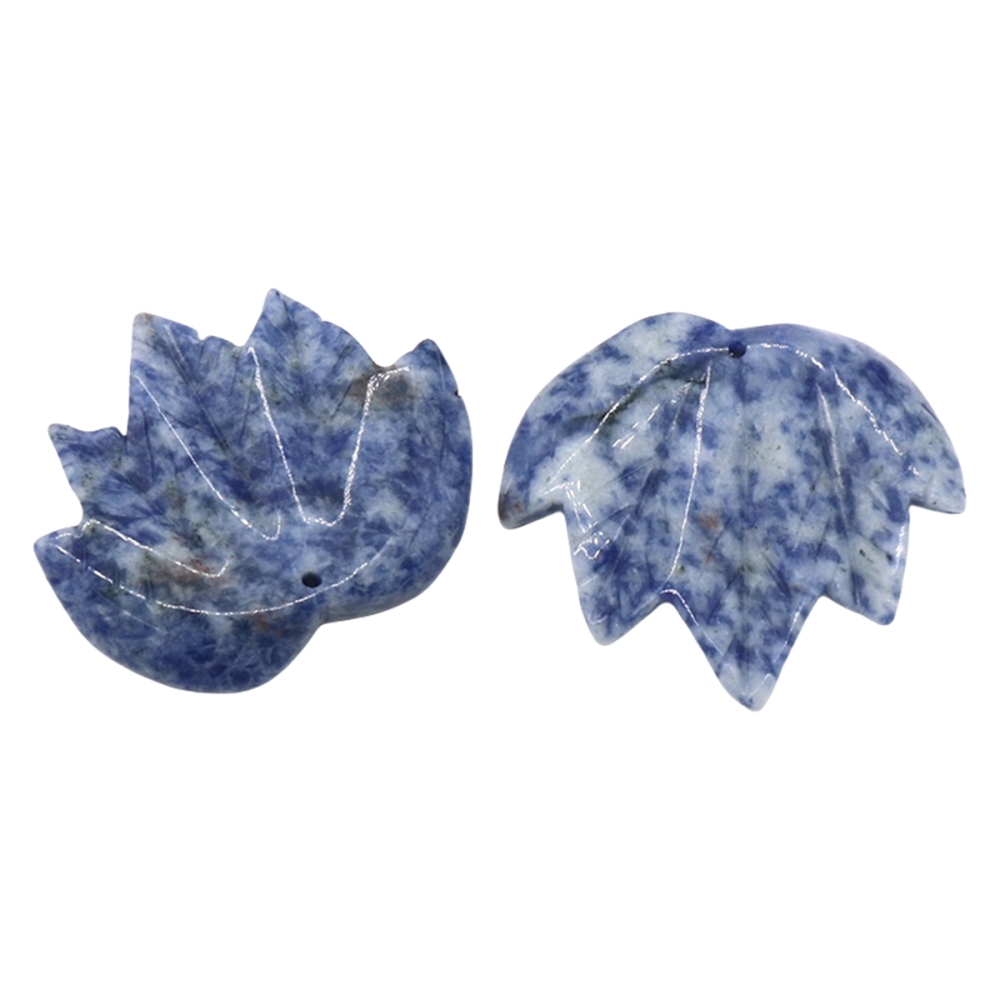 Gemstone (43x50mm) Maple Leaf Pendant for Making Jewelry Handmade Craved